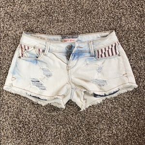 American flag jean shorts